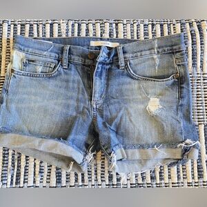 Joe's Jeans Blue Distressed Denim Shorts